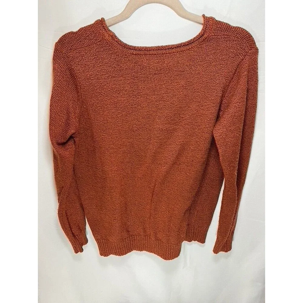 Laura Scott Sweater Womens‎ Large Orange Round Neck Long Sleeve Pullover Ladies.